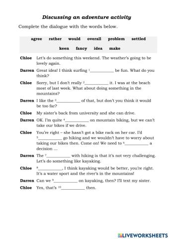 An adventure activity