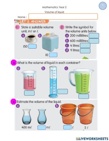 Volume of liquid