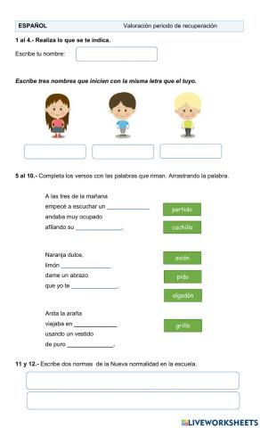 Valoracion Lengua materna Español