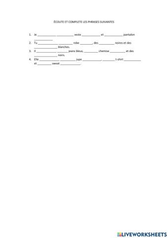 Les vêtements et les couleurs