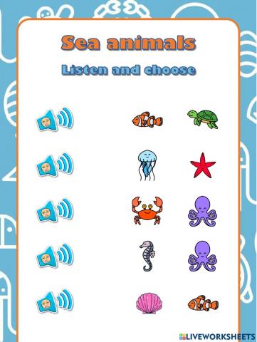 Sea animals and colors