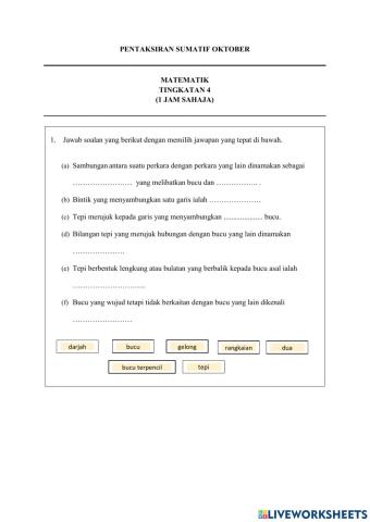 Pentaksiran sumatif 3 oktober
