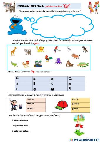 Fonema - grafema letra G