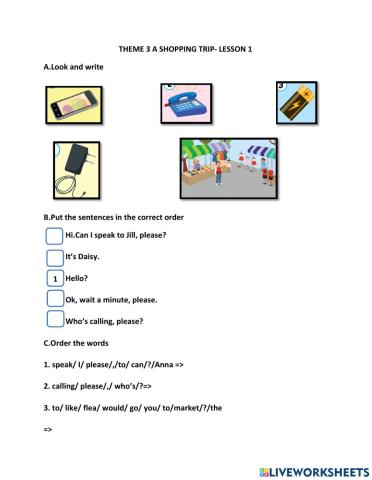 Theme 3 A SHOPPING TRIP-LESSON 1