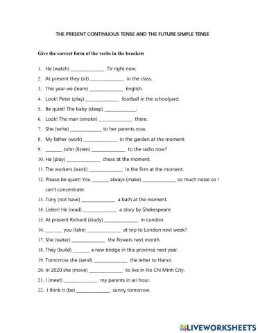 Present Simple Tense and Future simple Tense