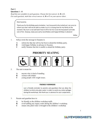 Peperiksaan Akhir Tahun (Form 3 Paper 1 Reading - 2021)