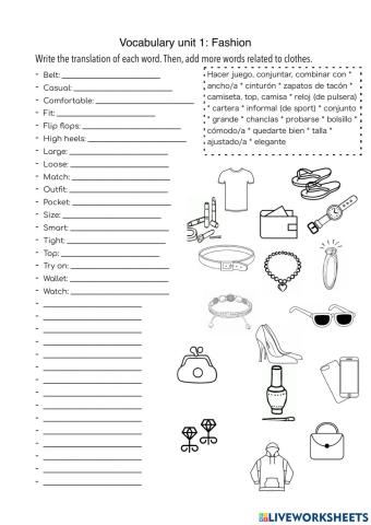 Vocabulary: fashion