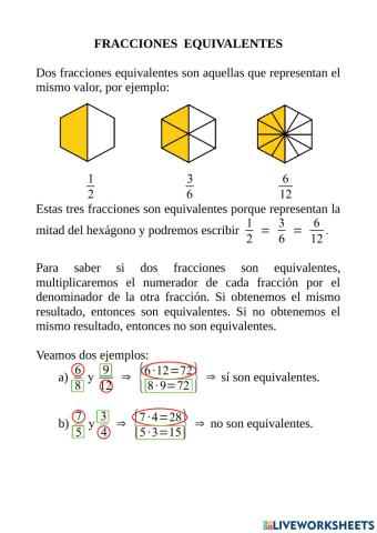 Fracciones equivalentes
