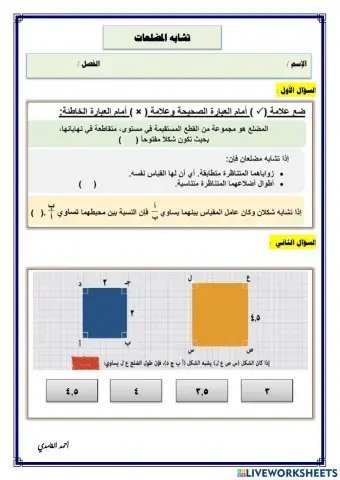 تشابه المضلعات