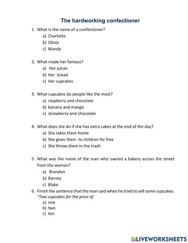 The hardworking confectioner