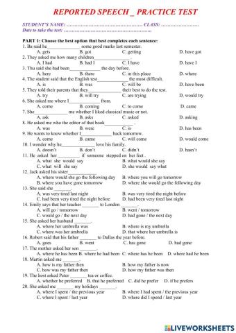 Practice reported speech