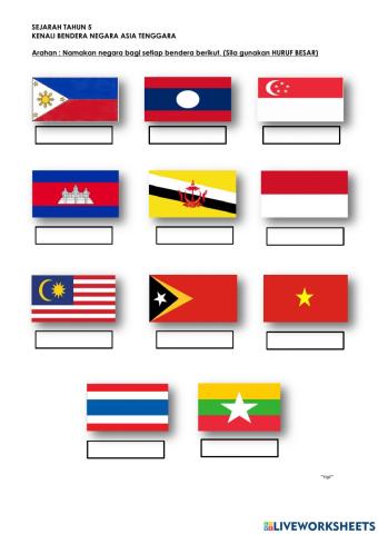 Bendera negara asia tenggara