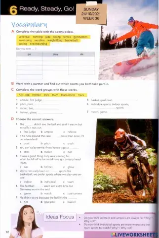 Ready, Steady, Go! Vocabulary