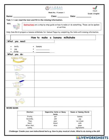 English Instructions