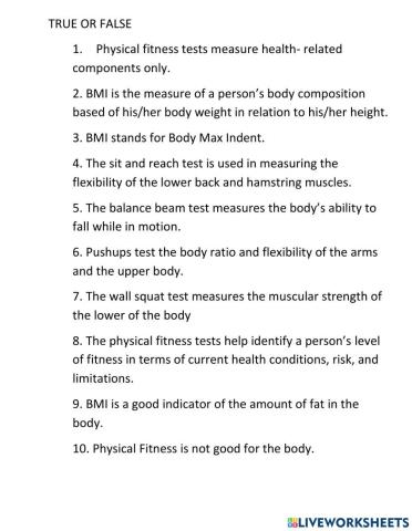 Physical Fitness Test