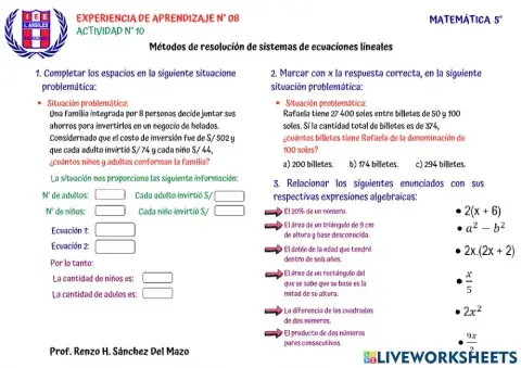 Métodos de resolución de sistemas de ecuaciones lineales