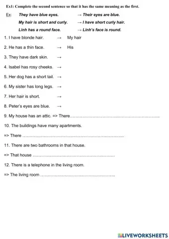 TA6 - Viết câu Unit 123