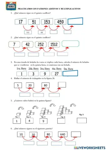 Practicamos con patrones aditivos y multiplicactivos