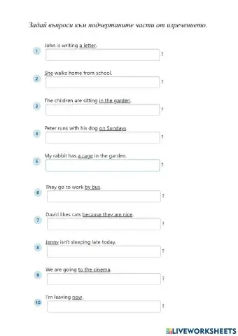 Asking special questions