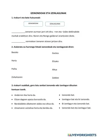 Izenondoak eta izenlagunak