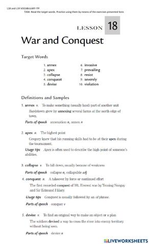 ITP vocabulary L18 and L19