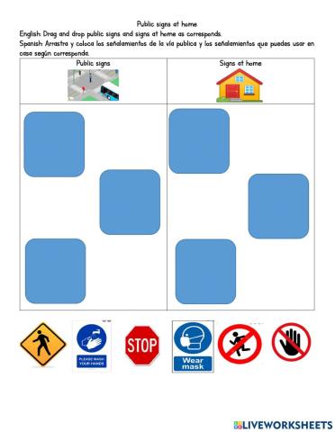 Public signs and signs at home