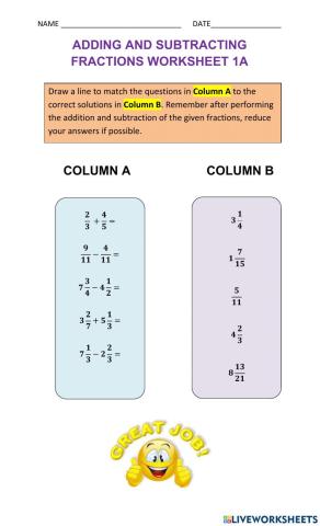Fractions Addition & Subtraction