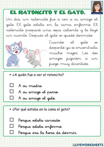 C.LECT. 2º El ratoncito y el gato