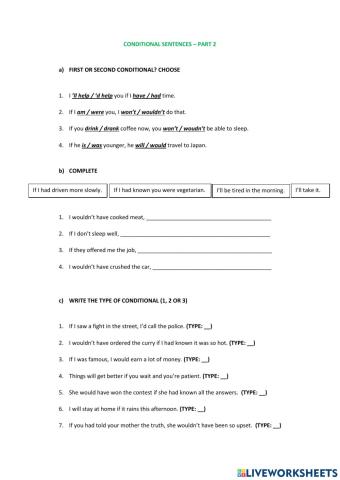 Conditional sentences - part 2