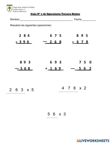 Guía Operatoria Básica 3°