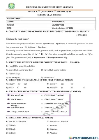 Strong and Weak forms