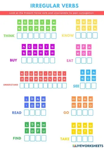 Irregular verbs spelling
