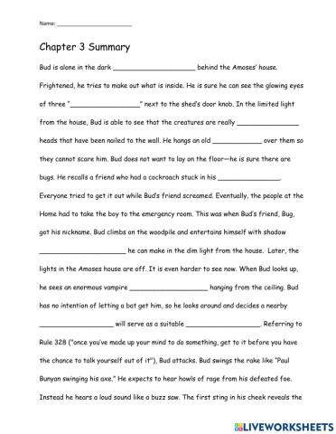 Bud, Not Buddy Chapter 3 Summary