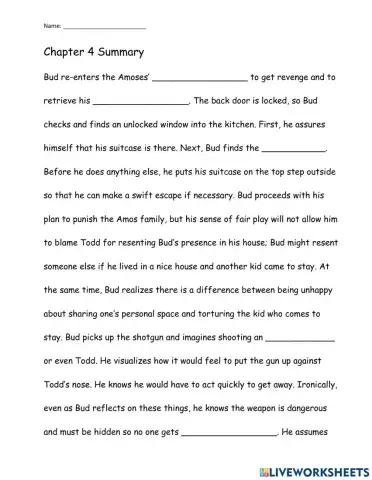 Bud, Not Buddy Chapter 4 Summary