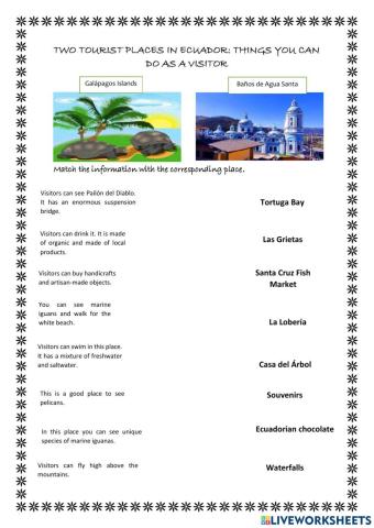 Two tourist places in ecuador
