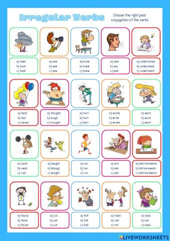 Irregular verbs practice - Past Simple Irregular Verbs