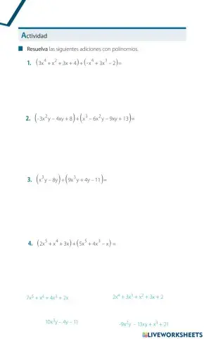 Suma y resta de polinomios