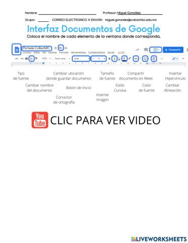 134 Elementos de la Ventana de Documentos de Google