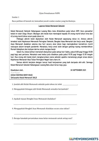 Ujian Pemahaman Bahasa Melayu