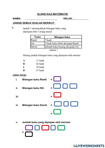 Matematik Kertas 1, 25-10-2021