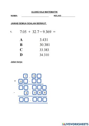 Ulang Kaji Matematik Tahun 6