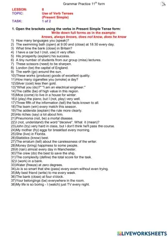 L6 Verb Tenses- ex.1