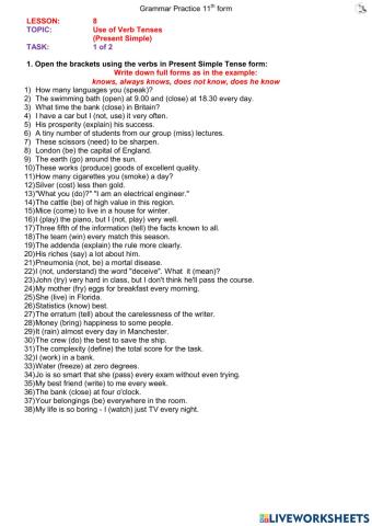 L6 Verb Tenses- ex.1