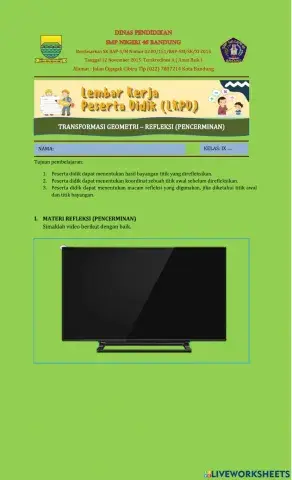 9LKPD Refleksi (Pencerminan)