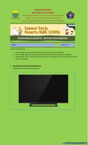 9LKPD Refleksi (Pencerminan)