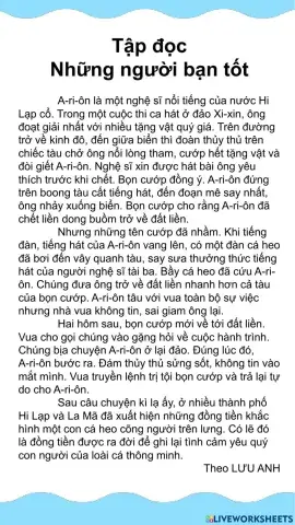 Tập đọc lớp 5: Những người bạn tốt