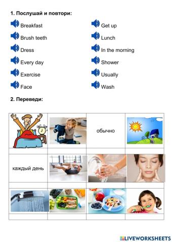 Daily activities. Present Simple