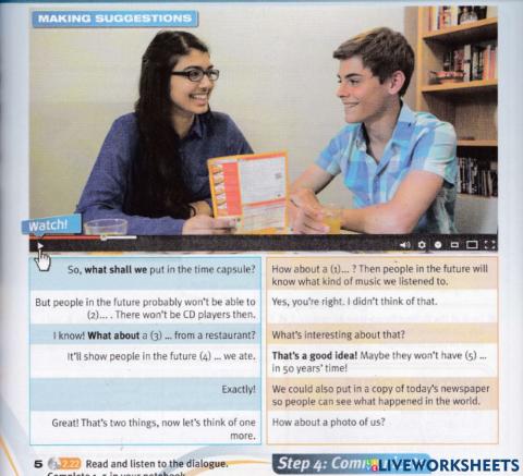 Making a time capsule (Pulse 2 page 59)