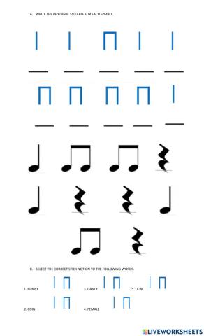 Syllables and Stick Notation