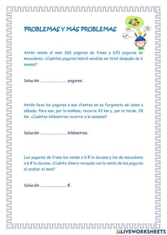 Problemas multiplicación